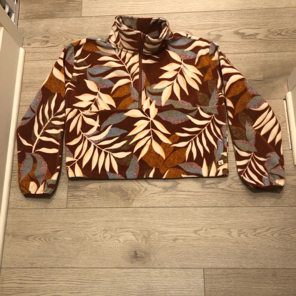 Billabong Casual Fling Half Zip Polar Fleece Sweater Brown women’s L - Picture 4 of 11